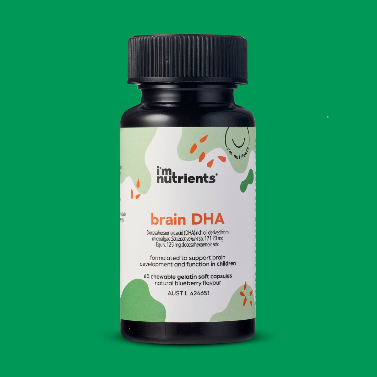 I'm Nutrients Brain DHA - 60 capsules Blueberry