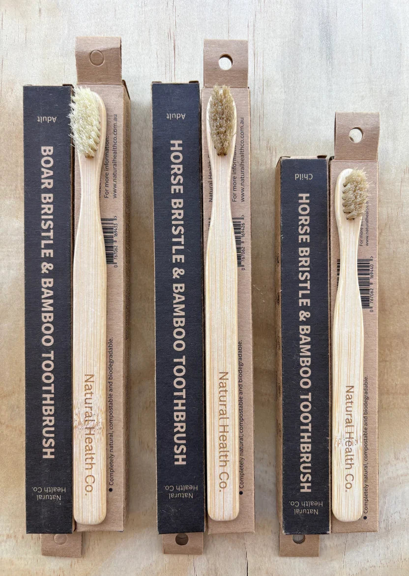 Natural Health Co Horse Bristle & Bamboo Toothbrush Child Med-Soft 1pk – additional image 3