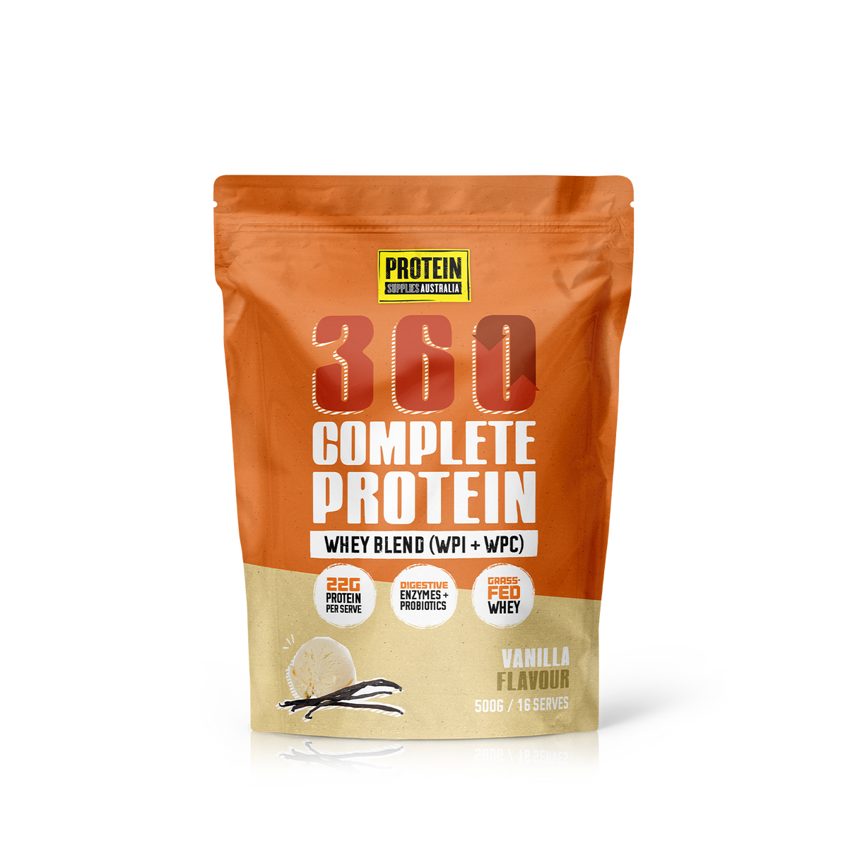 Protein Supplies 360 Complete Protein - 500 g Vanilla Bean