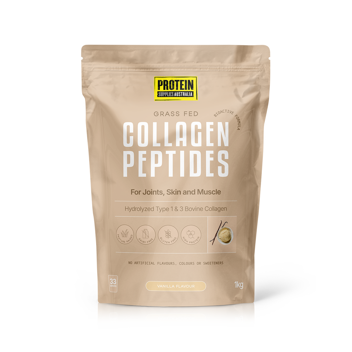 Protein Supplies Collagen Peptides - 1 kg Vanilla