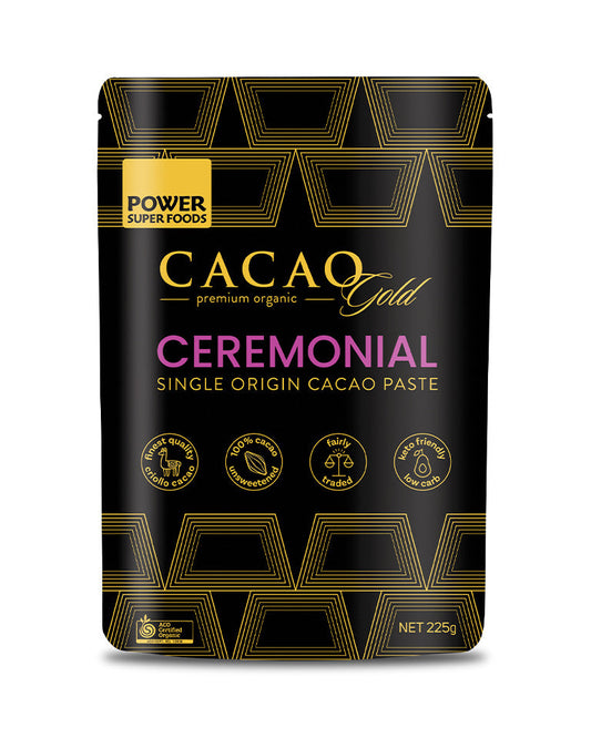Power Super Foods Cacao Gold Ceremonial Cacao Paste - 225 g