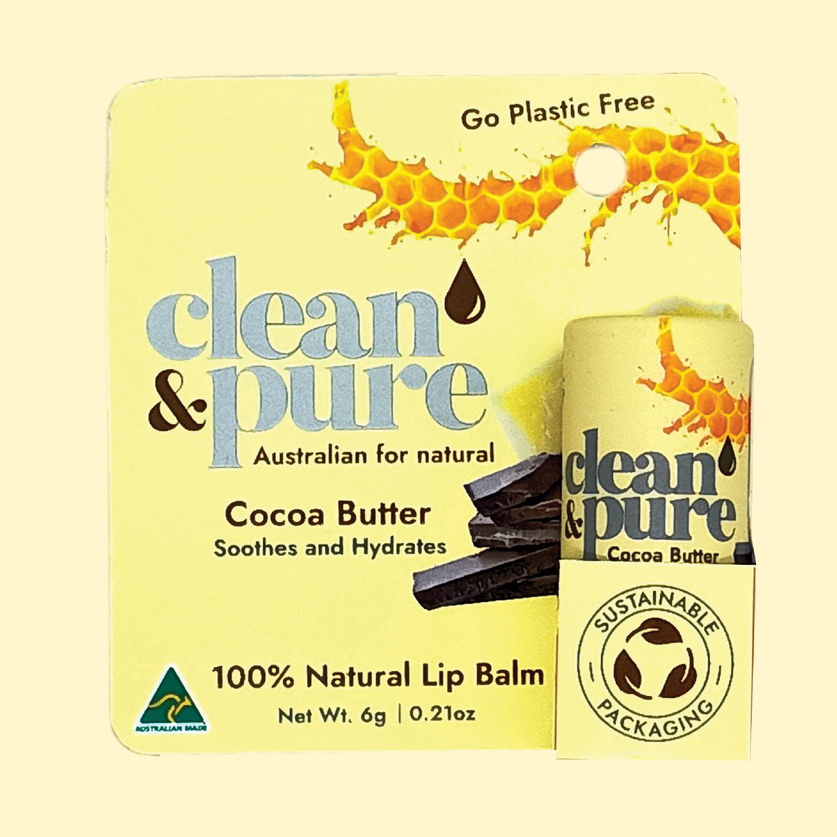 Clean & Pure Cocoa Butter Lip Balm 6g