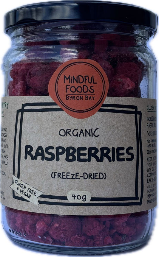Mindful Foods Raspberries - Freeze-dried Organic (40g)