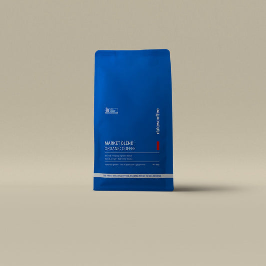Dukes Coffee Market Blend Organic Coffee | Whole Bean 200g