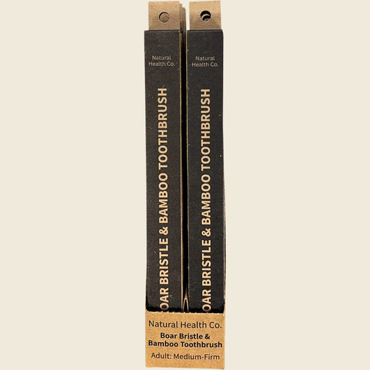 Natural Health Co Boar Bristle & Bamboo Toothbrush Adult Med-Firm 1pk