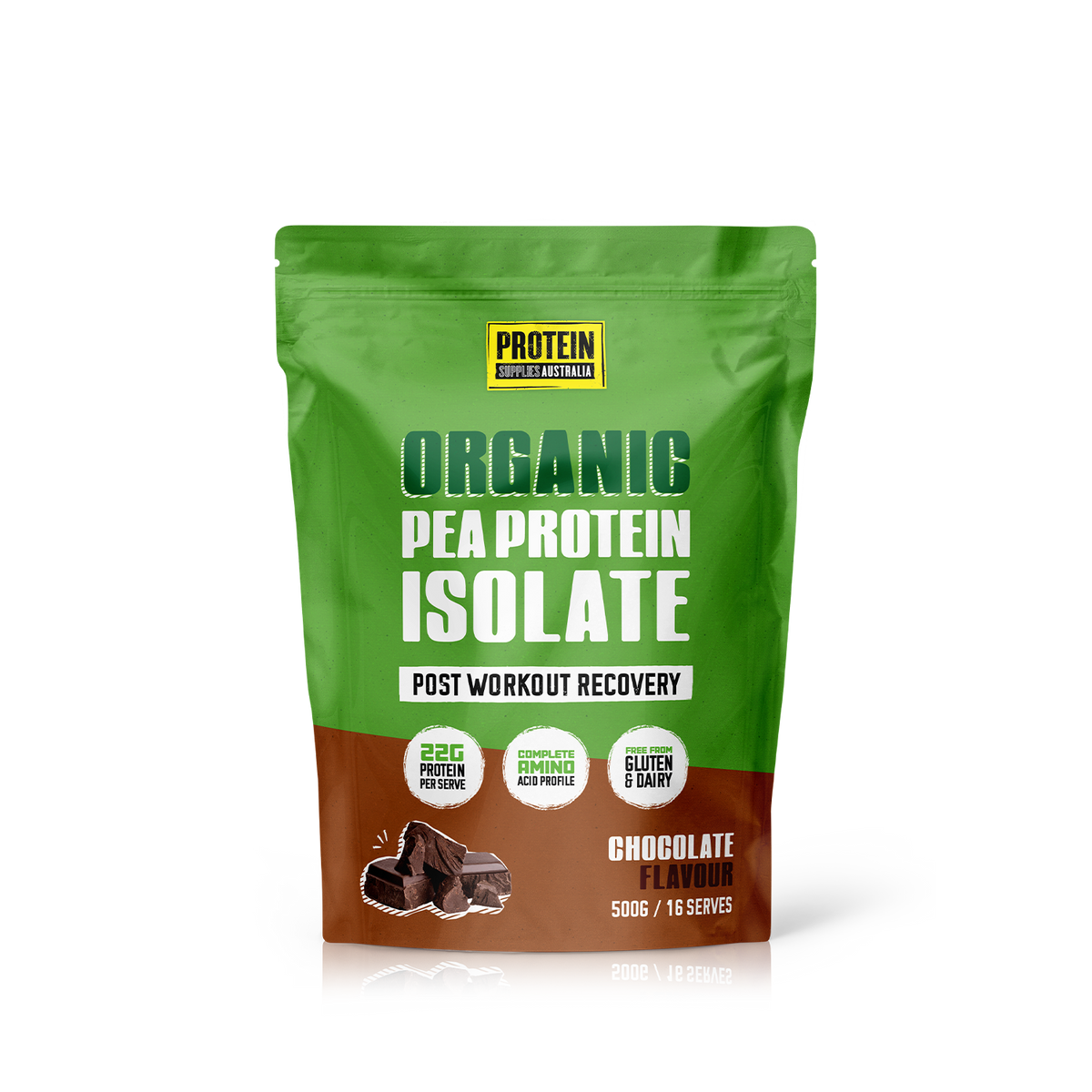 Protein Supplies Organic Pea Protein Isolate Post Workout Recovery - 500 g Chocolate