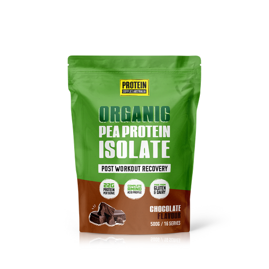Protein Supplies Organic Pea Protein Isolate Post Workout Recovery - 500 g Chocolate