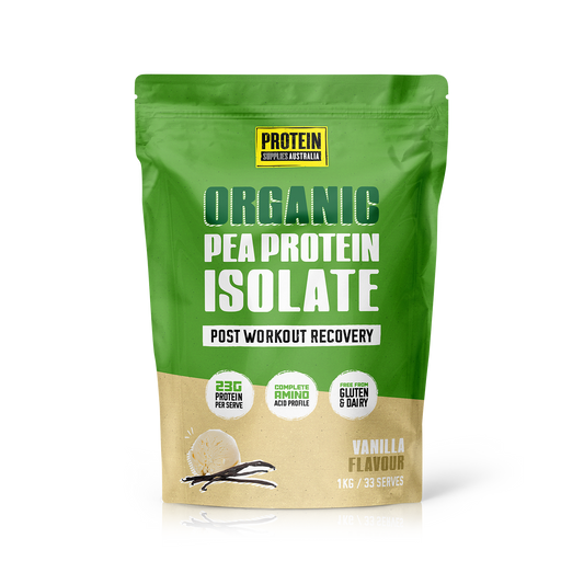 Protein Supplies Organic Pea Protein Isolate Post Workout Recovery - 1 kg Vanilla Bean