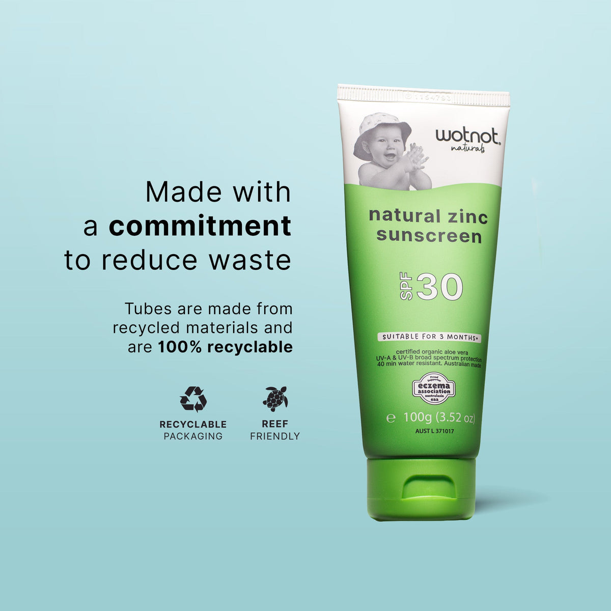 Wotnot Natural Zinc Sunscreen SPF 30 Suitable For 3 Months+ 100g – additional image 11
