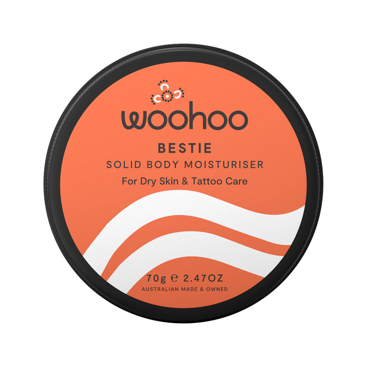 Woohoo Body Bestie Solid Body Moisturiser Tin Dry Skin & Tattoo Care 70g
