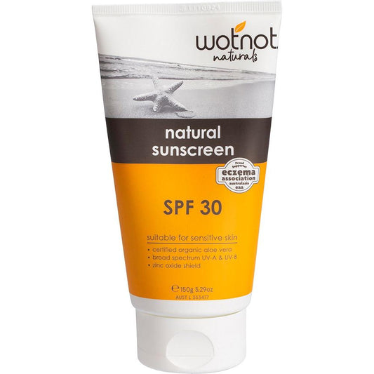 Wotnot Natural Zinc Sunscreen SPF 30 Suitable For Sensitive Skin 150g