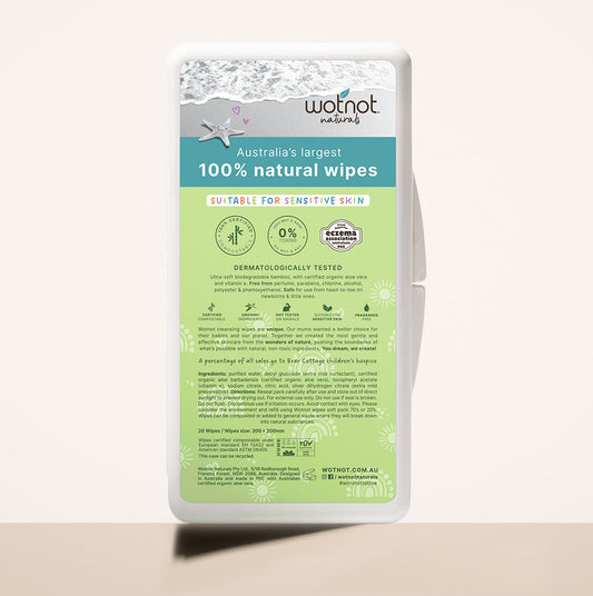 Wotnot Natural Baby Wipes with Case 20pk