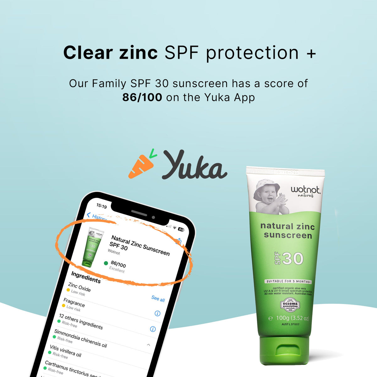 Wotnot Natural Zinc Sunscreen SPF 30 Suitable For 3 Months+ 100g – additional image 7