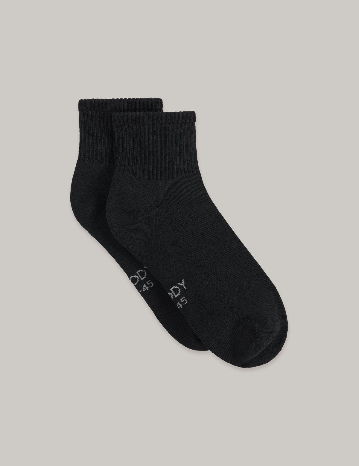Boody Cushioned Quarter Crew Socks – Black
