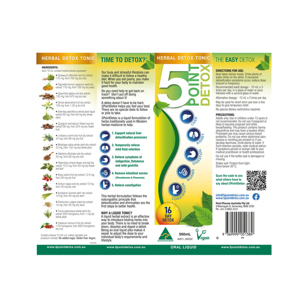 5PointDetox Herbal Detox Tonic 500ml – additional image 2