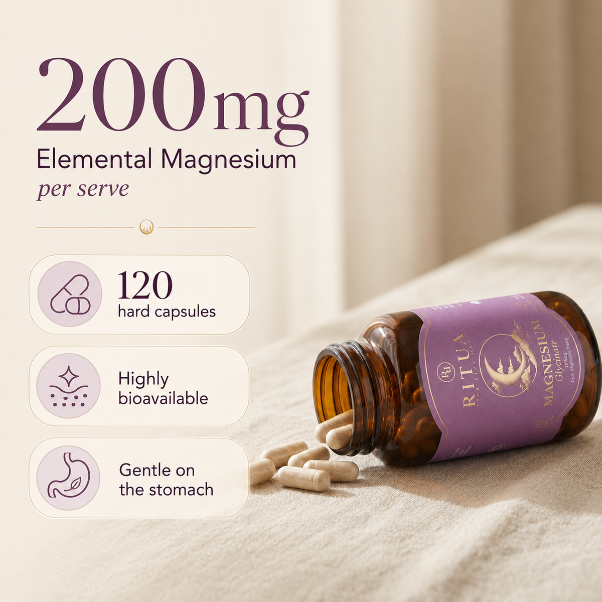 Ritua Magnesium Glycinate 120 Caps – additional image 2
