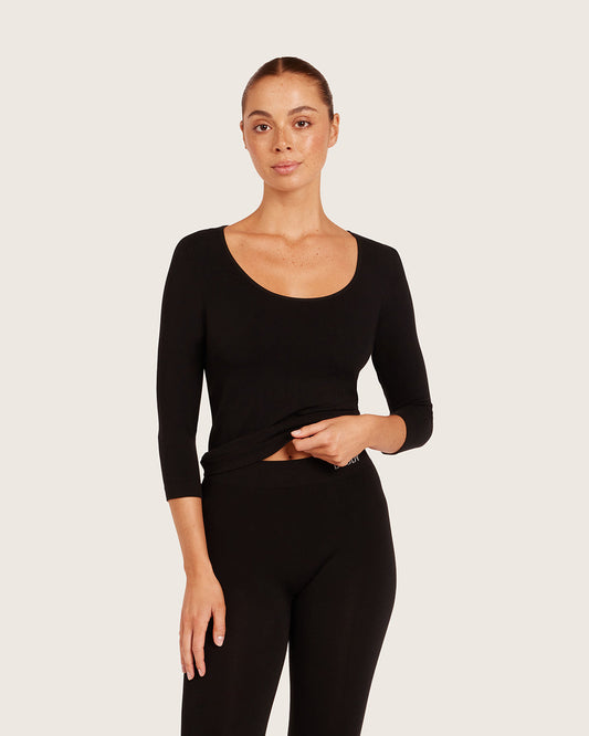 Boody 3/4 Sleeve Top – Black