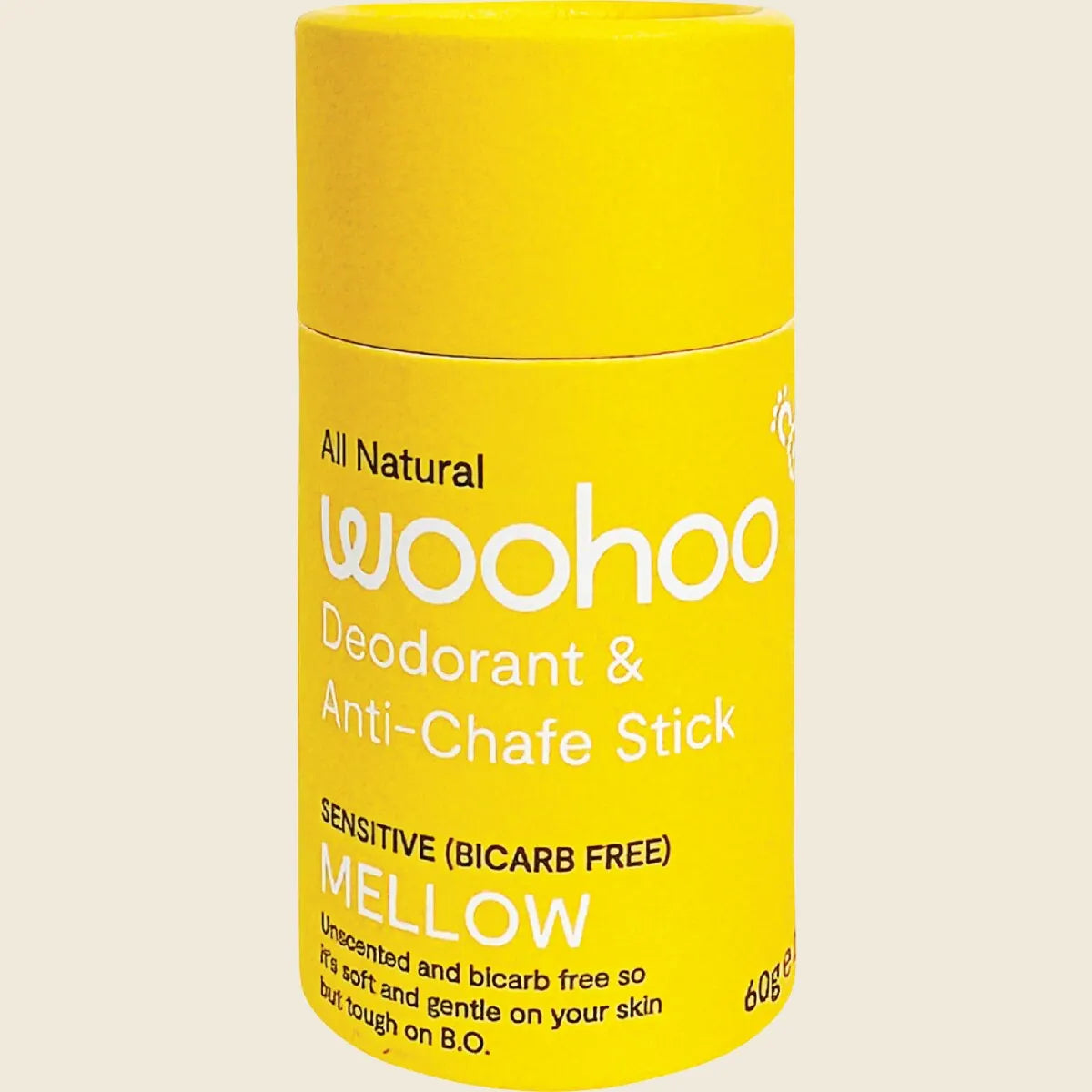Woohoo Body Natural Deodorant Stick Mellow Sensitive Bicarb Free 60g